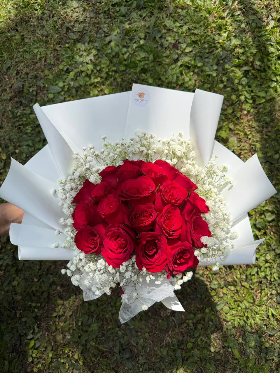 21 Roses & Baby's Breath Bouquet