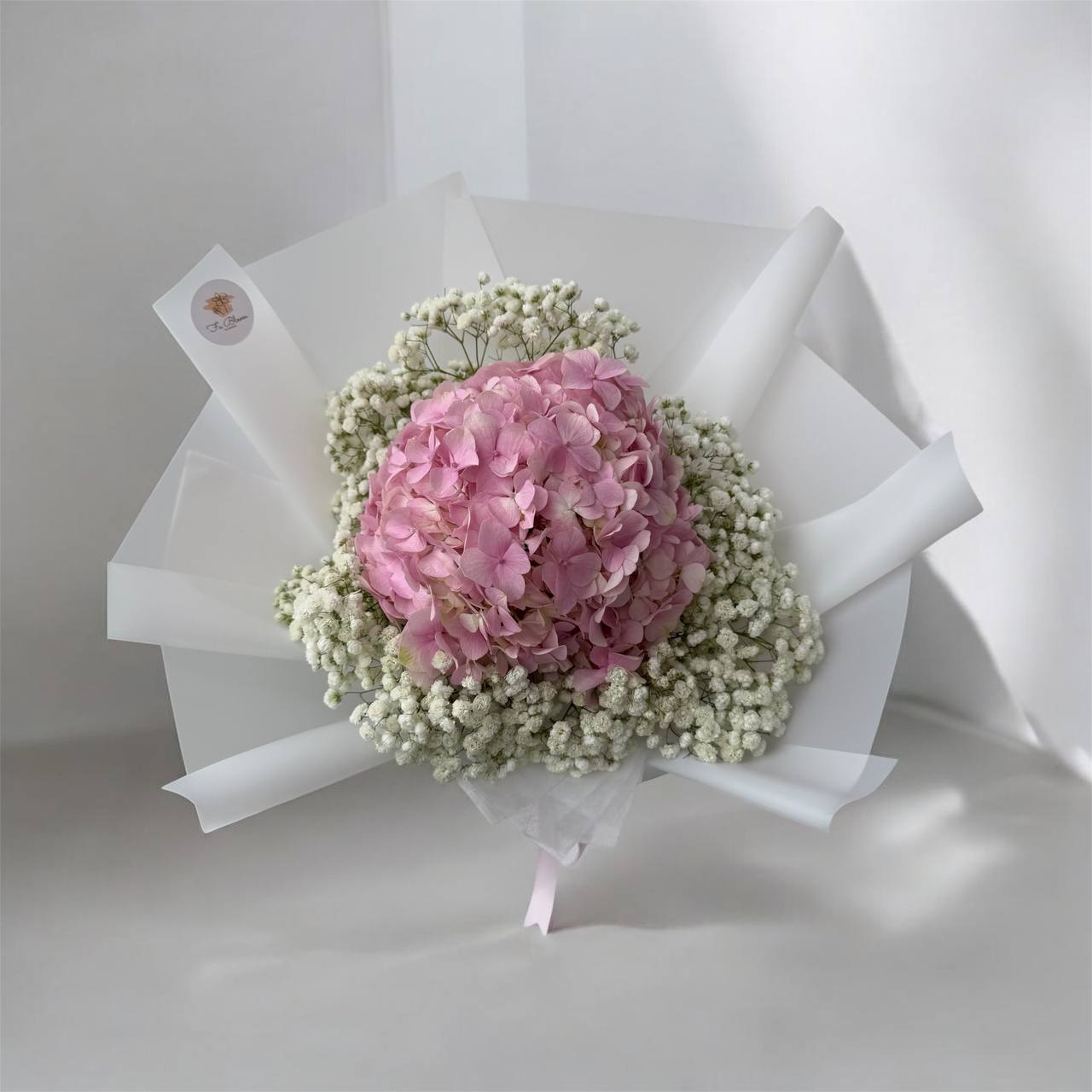 Pink Hydrangea & Baby’s Breath Bouquet