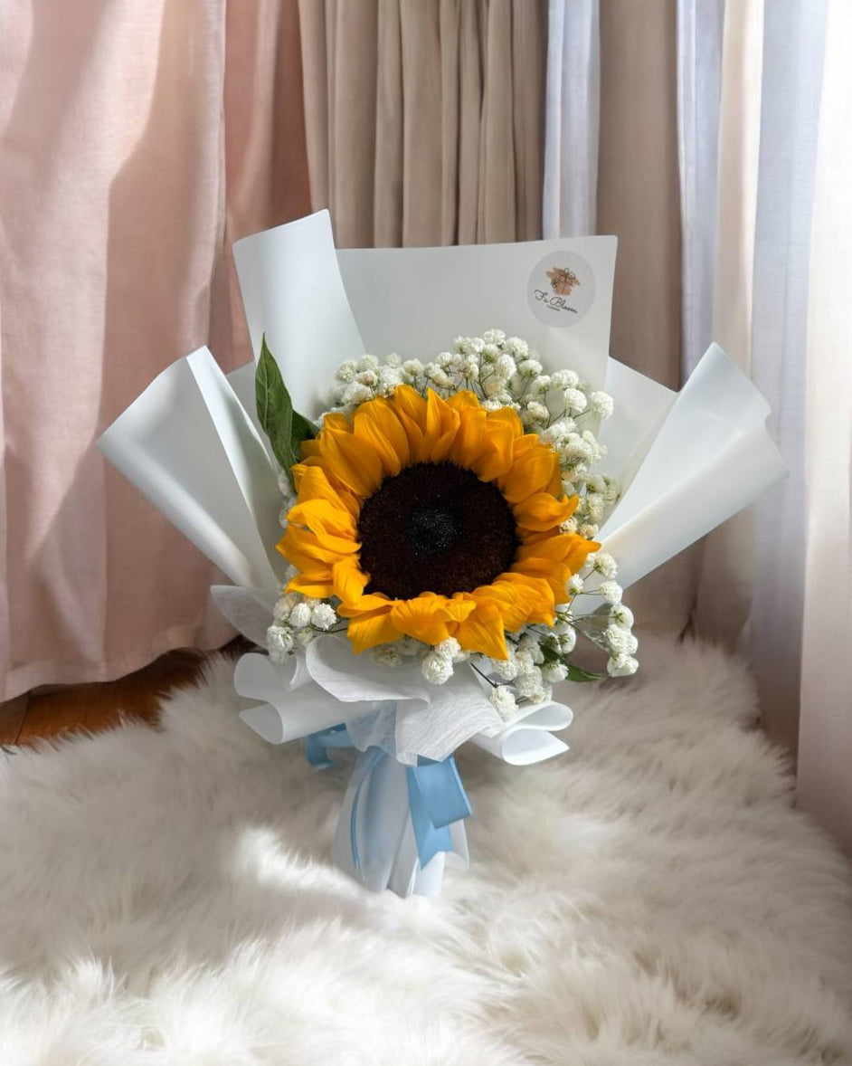 1 Sunflower & Baby’s Breath Bouquet