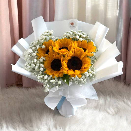 5 Sunflower & Baby’s Breath Bouquet