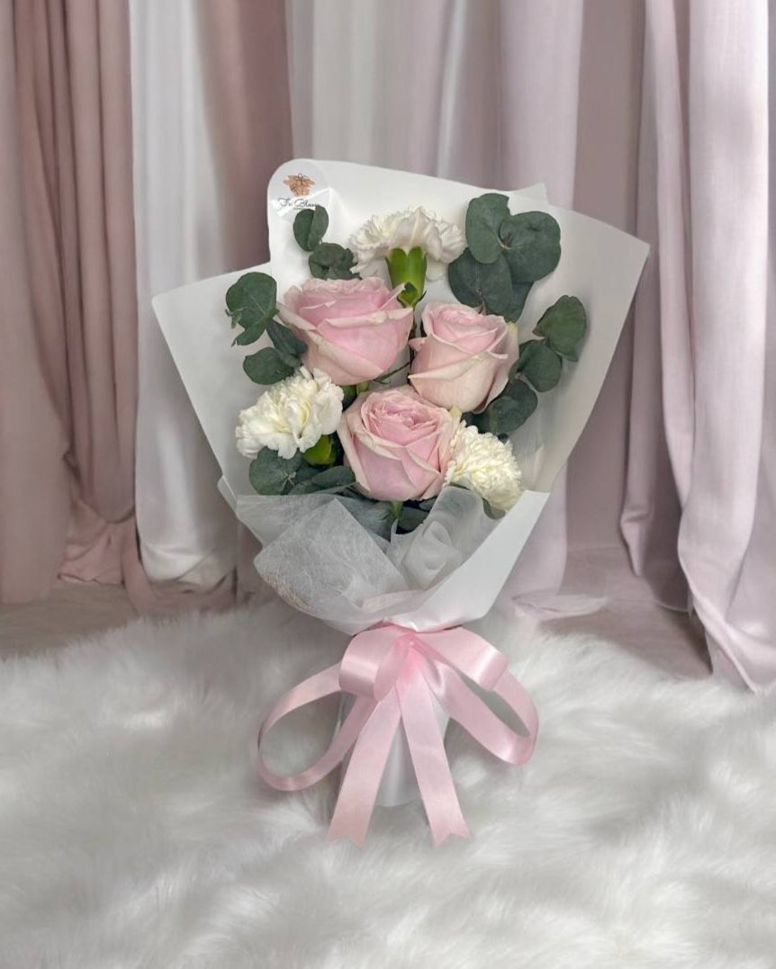 Fresh Roses Carnations Bouquet