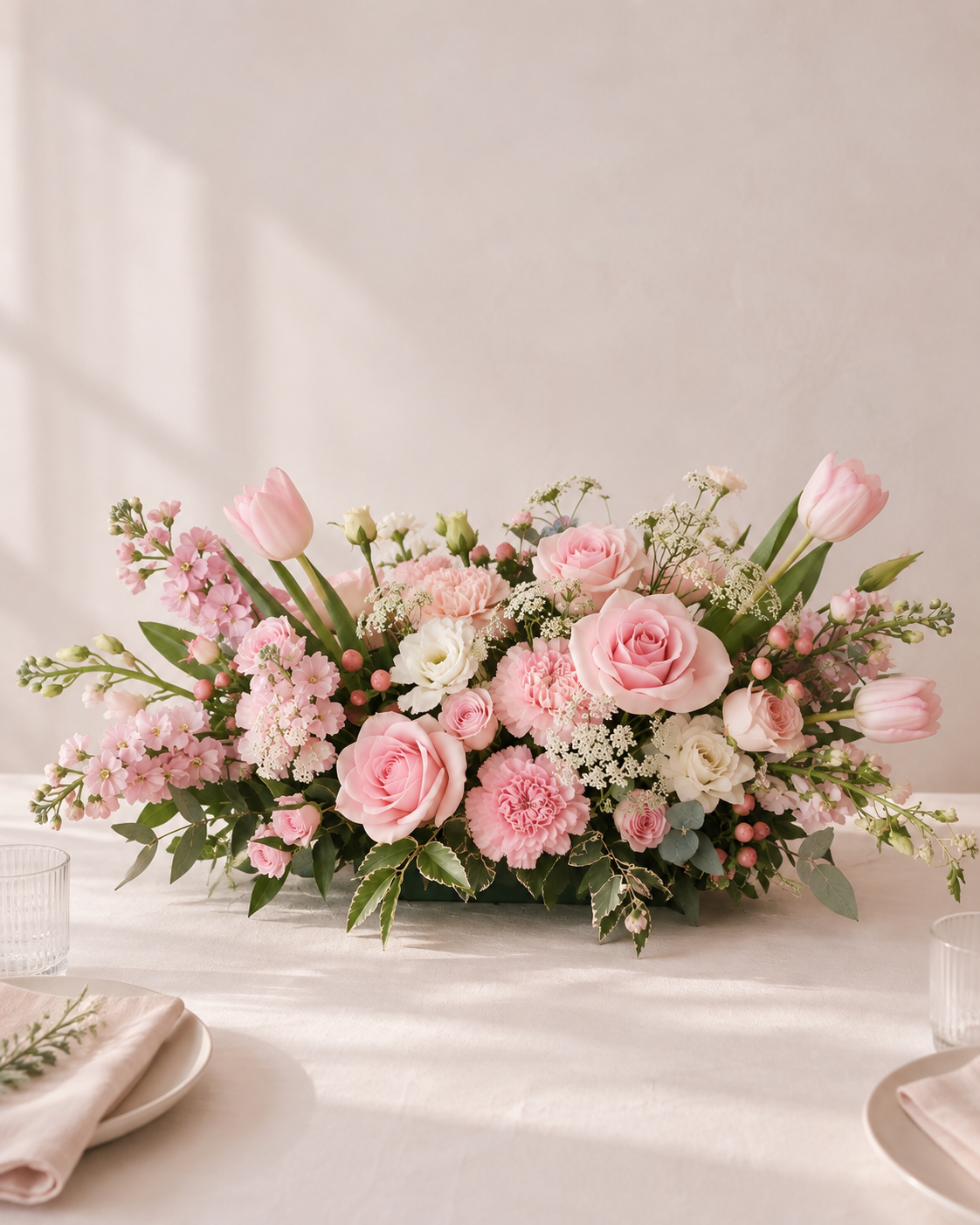 Pink Themed Table Centerpiece