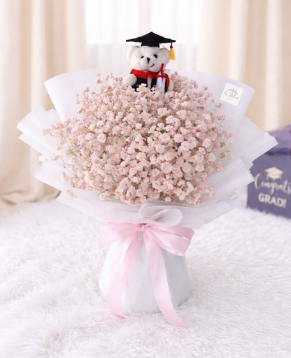 [GRAD] Pink Baby's Breath Bouquet