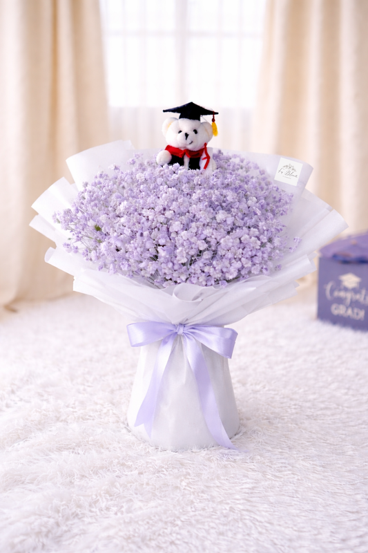[GRAD] Purple Baby's Breath Bouquet