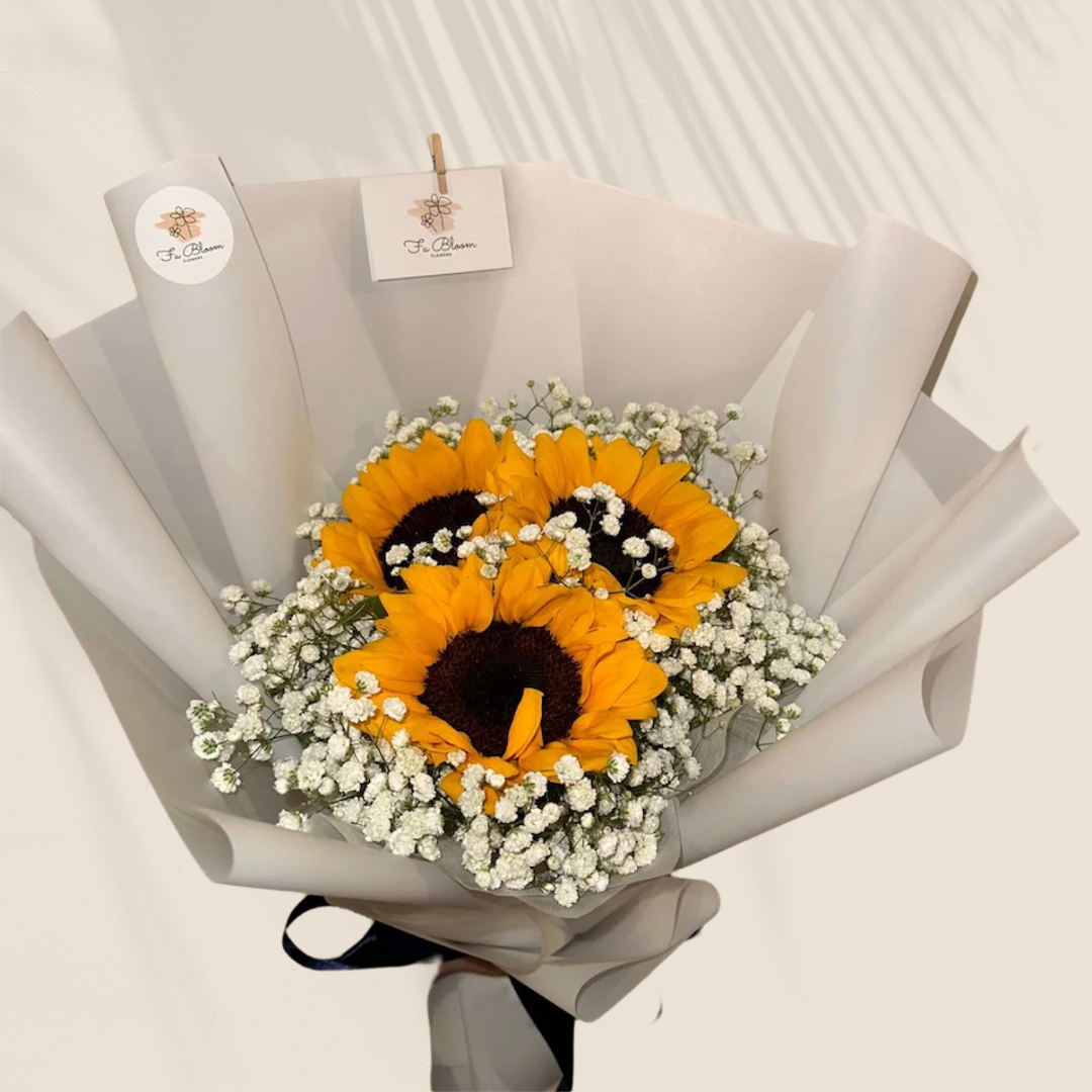 3 Sunflower & Baby's Breath Bouquet