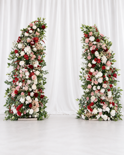 Red & White Themed Floral Arch