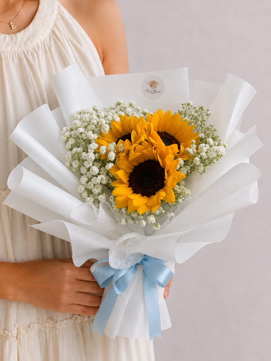 3 Sunflower & Baby's Breath Bouquet
