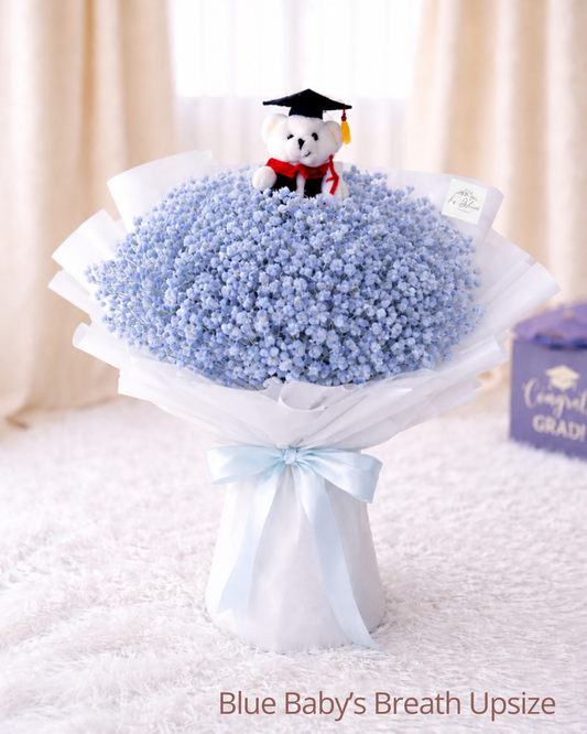 [GRAD] Blue Baby's Breath Bouquet