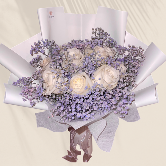 Premium Ecuador Roses & Baby's Breath Bouquet