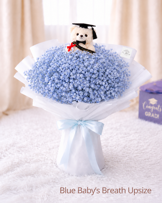 [GRAD] Blue Baby's Breath Bouquet