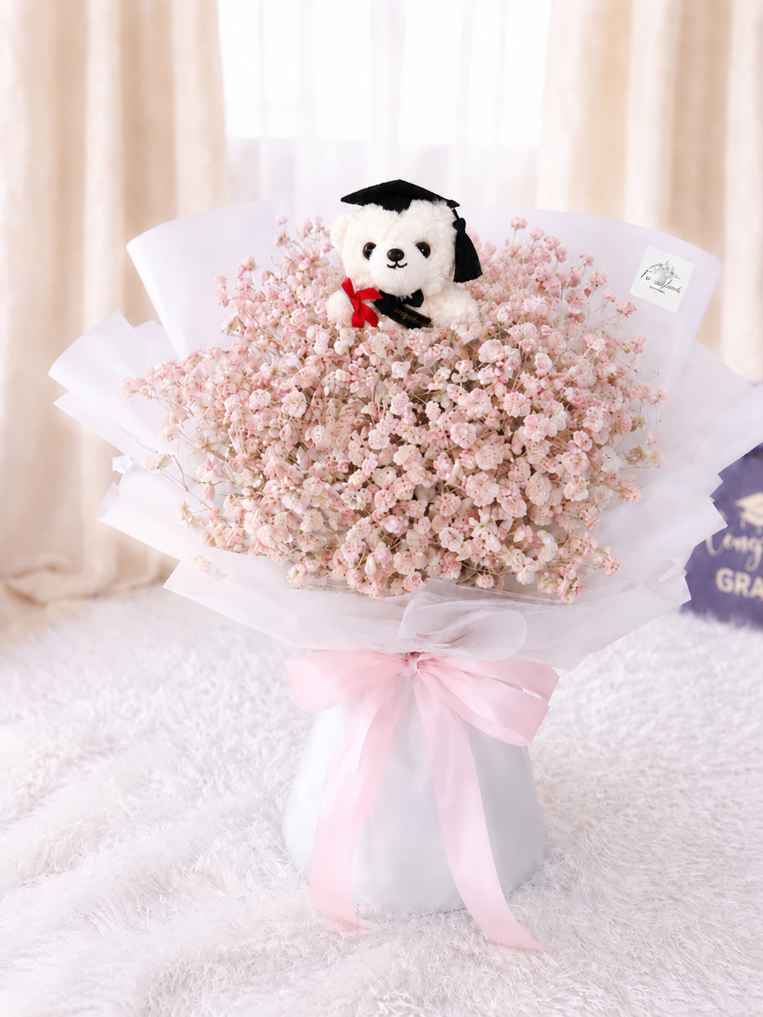[GRAD] Pink Baby's Breath Bouquet
