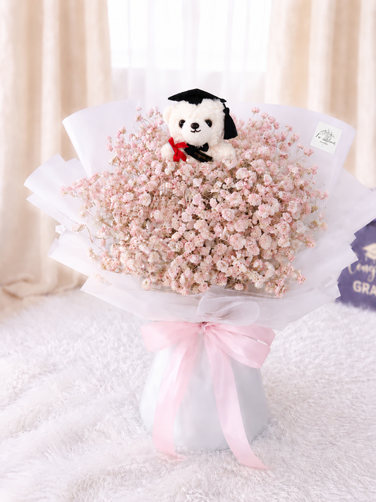 [GRAD] Pink Baby's Breath Bouquet