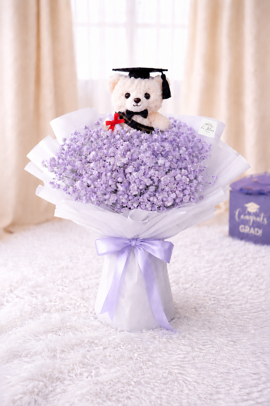 [GRAD] Purple Baby's Breath Bouquet