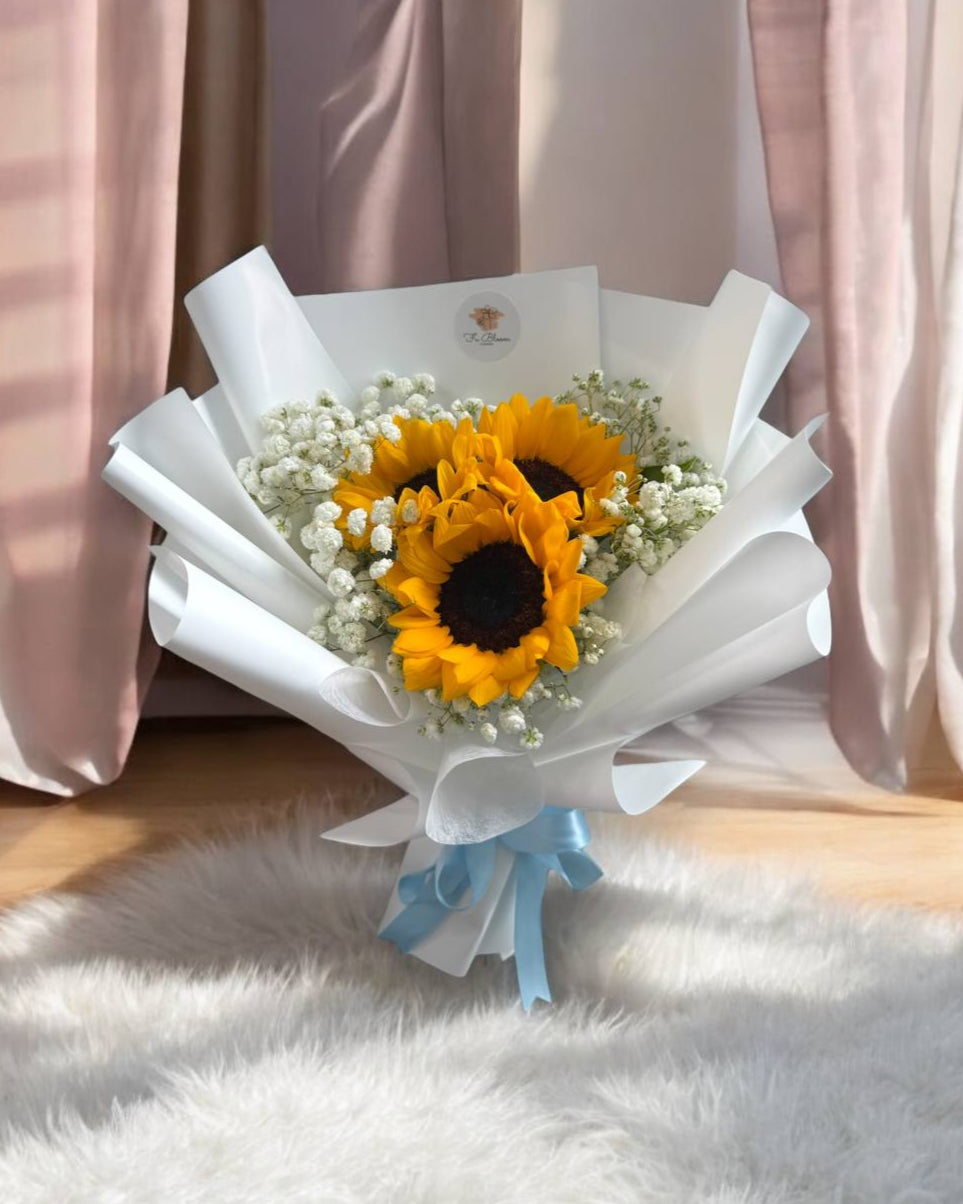3 Sunflower & Baby's Breath Bouquet