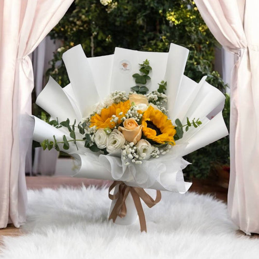 Sunflower Roses Eustoma Bouquet