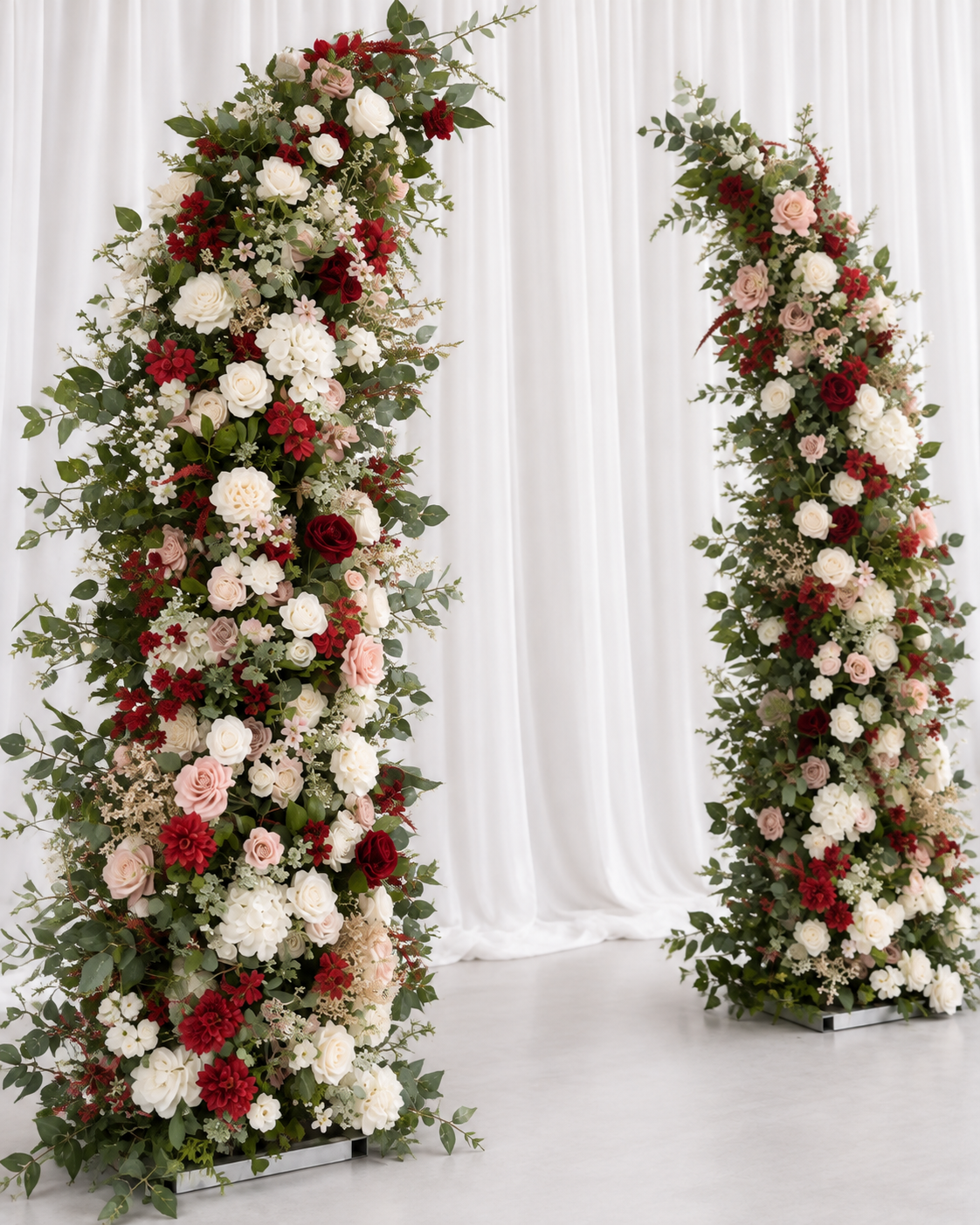 Red & White Themed Floral Arch