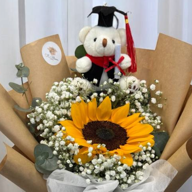White Graduation Bear