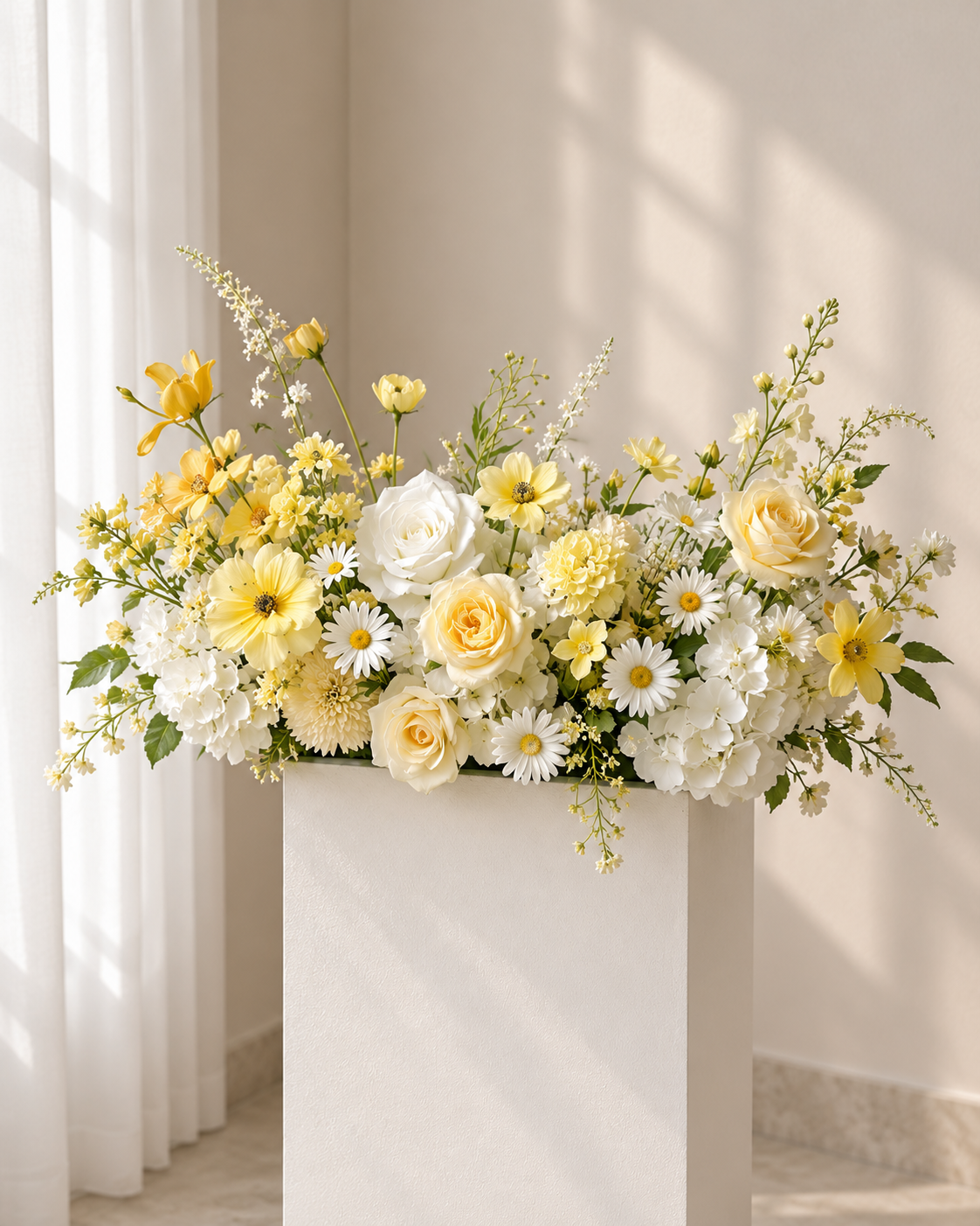Yellow Themed Wedding Hedge