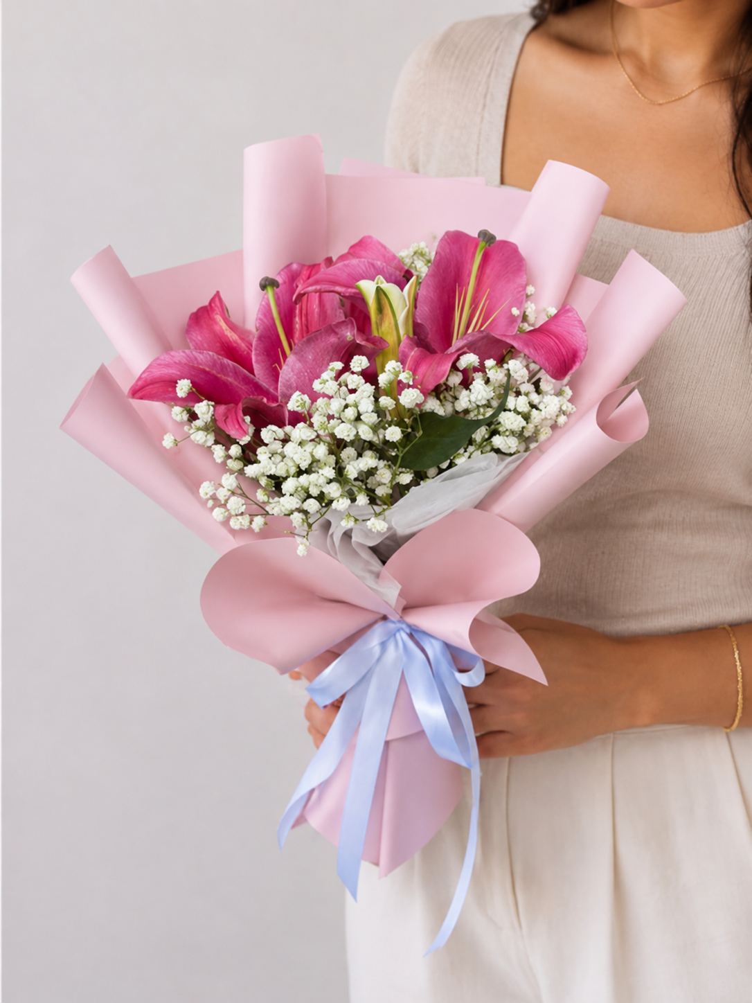 Lily & Baby's Breath Bouquet