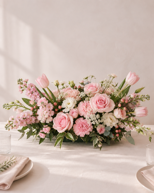 Pink Themed Table Centerpiece